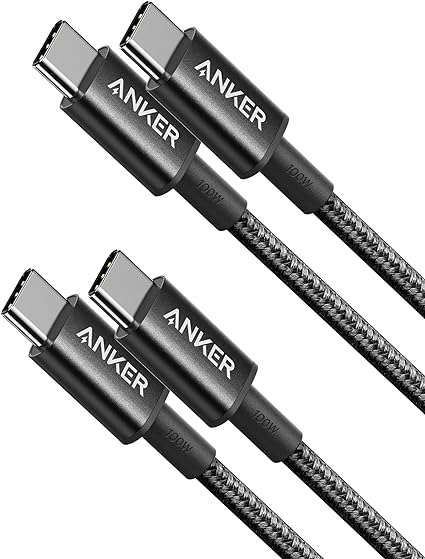 【2本セット】Anker 高耐久ナイロン USB-C＆USB-C 2.0 ケーブル 【PD対応/高耐久】 100W対応 MacBook Pro iPad Pro Galaxy等対応 (1m ブラック)