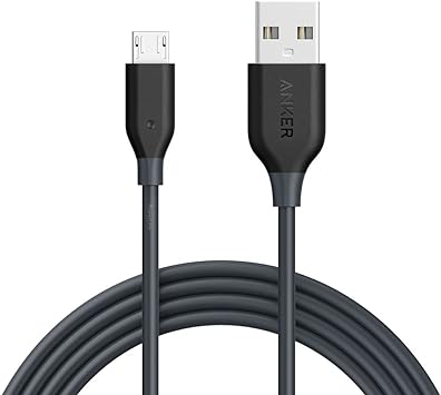 Anker PowerLine Micro USB ケーブル 【急速充電・高速データ転送対応】Galaxy Xperia Android各種 その他USB機器対応(グレー 1.8m)