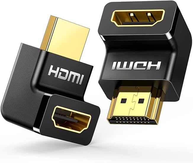 UGREEN HDMI L型変換アダプタ 90度+270度（2個セット）HDMIオスtoメスアダプタ HDMI延長アダプタ 18Gbpsハイスピード 金メッキコネクタ 4K/60Hz 3D対応