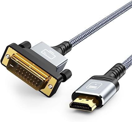 HDMI-DVI 変換ケーブル 1.8M 双方向対応 dvi hdmi 変換 ケーブル 1080P対応 DVI-D オス-HDMI タイプAオス PS4 PS3 TV モニター プロジェクターに適用