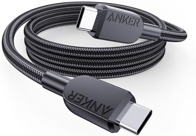 Anker USB-C & USB-C ケーブル (高耐久ナイロン) 0.9m ブラック 240W Galaxy iPad Pro/Air MacBook Pro/Air 各種対応