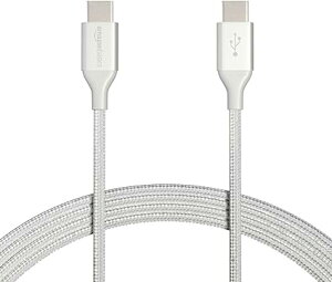 USB-C to USB-C 2.0 高速充電ケーブル ナイロン編みコード 速度480Mbps USB-IF認証取得 Apple iPhone 15/iPad/Samsung Galaxソコン用 3.0 m シルバー