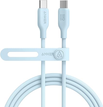 Anker 543 エコフレンドリー USB-C & USB-C ケーブル 植物由来素材 240W 急速充電 MacBook Pro 2020 / iPad Pro 2020 / iPad Air 4 / Sa各種対応 (1.8m ブルー)