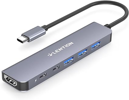 LENTION 6 in 1 USB C ϥ CB-CE35s 100W PD USB 3.0 4K HDMI USB Type-C c Ѵץ   Ÿ Mac MacBook Poʤб (ڡ쥤)