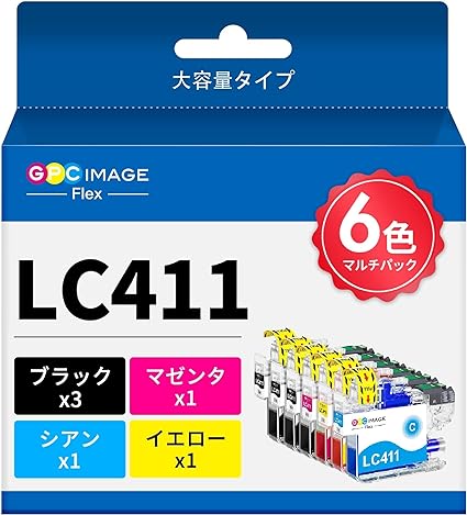 NO.A8/A9åֹ LC411 LC411-4PK ֥饶   LC411 4å + LC411BK 2  brother б 󥯥ȥå LC411 LC411BK ڿѥåǤȯ