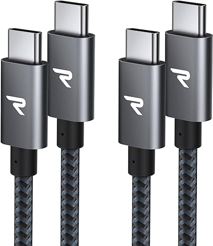 【2本セット】RAMPOW USB C ケーブル【2m+2m/黒 PD対応 60W急速充電】USB-C & USB-...