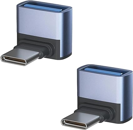 USB-C & USB 3.1 変換アダプタ L字型 Suptopwxm 2個セット (Type C - USB A 3.1 メス) 最大10Gbps MacBook Pro/MacBook Air/iPad USB-C 端末用 (2個)