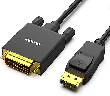 BENFEI DisplayPort - DVI 1.8m ケーブル、単方向 DisplayPort コンピュータ - DVI-D モニターアダプター 1080P@60Hz オス - オス金メッキコードケーブルHP およびその他のブランド用