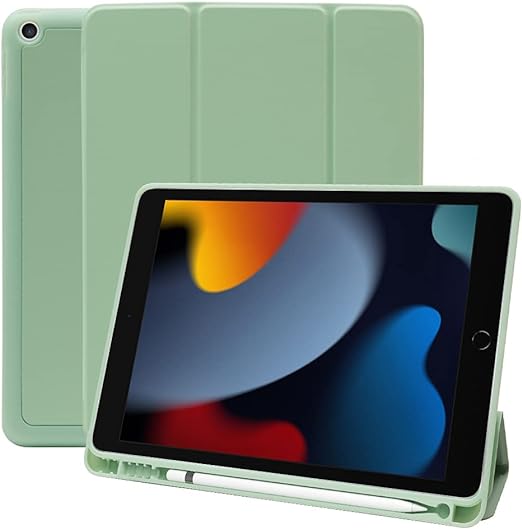 MS factory iPad 9世代 ケース 第9世代 iPadケース 第8世代 第7世代 用 アイパッド 10.2 カバー ペン収納 耐衝撃 オートスリープ スタンド ティーグリーン 緑 IPD-7-S-HDR-GRN