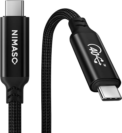 NIMASO USB4 ケーブル 1M Thunderbolt 4 対応 Thunderbolt 3 とUSB-Cと下位互換 USB-IF認証取得 40Gbps高速転送 PD対応 100W/5A 急速充電 US 2つ4K@60Hz 映像出力