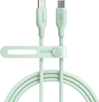 Anker 543 エコフレンドリー USB-C & USB-C ケーブル 植物由来素材 240W 急速充電 MacBook Pro 2020 / iPad Pro 2020 / iPad Air 4 / Sa種対応 (1.8m グリーン)