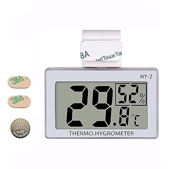 温湿度計 爬虫類 温湿度管理 温度計 湿度計 室温計 デジタル 両生類 人間用もオーケー HD液晶 ベルクロ フック付き 爬虫類タンク テラリウム 飼育室 ビバリウム 部屋用 ベビールーム 花屋 小型 電池付き