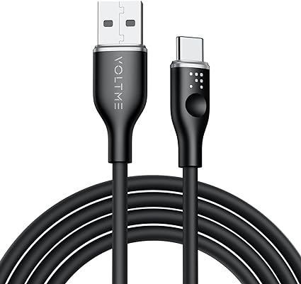 VOLTME USB Type C ケーブル 柔らかいシリコン製 絡まない 断線防止 タイプc ケーブル 急速充電 QuickCharge3.0対応 Xperia/Galaxy/LG/iPad Pro/MacBーブル （1.8m ブラック）