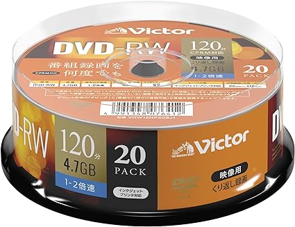 rN^[ Victor Ԃ^p DVD-RW VHW12NP20SJ1 (Ж1w/1-2{/20)