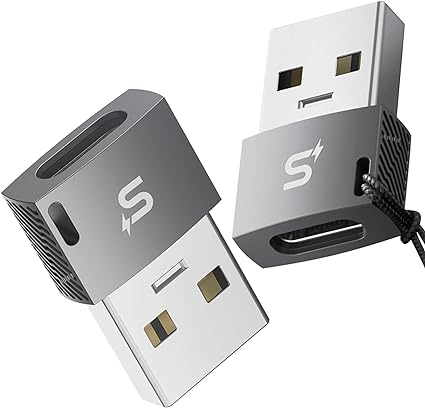 Stouchi USB 変換アダプタ Type C メス から USB 2.0 オス 変換コネクタ 急速充電 高速データ転送 小型 iPhone15 14 AppleWatch iPad アップル MagSaf電器などに対応 【2個セット】