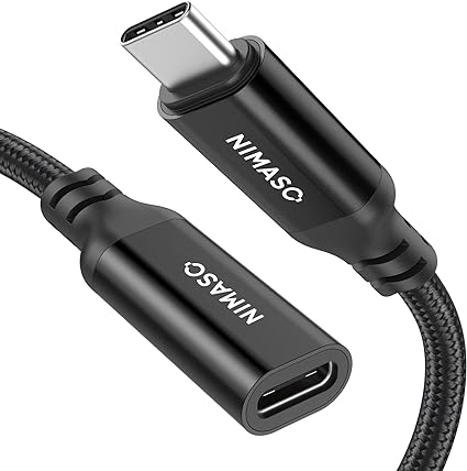 NIMASO USB Type C 延長ケーブル 0.5m usb-c 延長 USB 3.1 Gen2(10Gbps) 高速データ転送 5A急速充電 タイプC 延長コード usb-c 変換 iPad mini6Switchなどと互換性があり