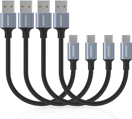 aceyoon USB C P[u 10cm Z 0.1m 4{Zbg ^CvC 10Z` ő3A }[d f[^] USB-A to USB-C ϋviC҂ USB-C @ɑΉ