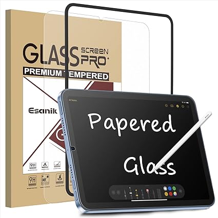 Esanik iPad mini6 用 強化ガラスフィルム ペーパーのような描き心地 ペーパーテクスチャ アンチグレアフィルム iPad mini(第6世代)適応 紙感覚 イラスト用画面保護フィルム 紙感覚フィータイプ iPad保護フィルム
