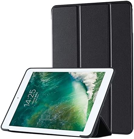 ddice iPadケース iPad 第5・6世代 9.7 inch 手帳型 アイパッドカバー シンプル ブック型カバー 三つ折りスタンド 耐衝撃カバー ケース カバー おしゃれ アイパッド iPadカバー 無h 第5・6世代, ブラック)