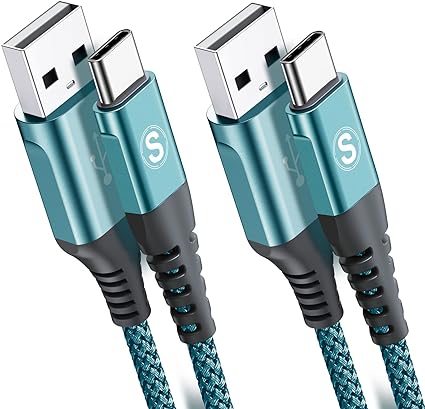 USB Type C ケーブル【1M/2本セット】Sweguard USB-C & USB-A 3.1A USB C ケーブル【QC3.0対応急速充電】タイプc 充電ケーブル iPhone 15 Pro MAX器と互換性があり (グリーン)