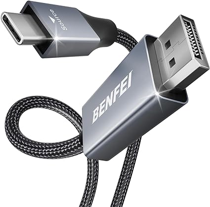 BENFEI USB-C - DisplayPort 1.8m ケーブル(8K@60Hz 4K@144Hz 2K@240Hz)、USB Type-C - DisplayPort ケ..
