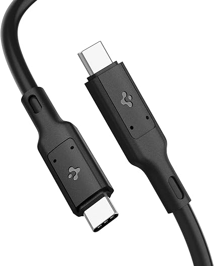 Spigen Thunderbolt 4 対応 USB4 ケーブル [ USB-IF認証 / 100W / 40Gbps / 8K 4K ディスプレイ/USB 3.2/3.1/3.0/2.0 ] iPhone その他Type Cデバイス対応