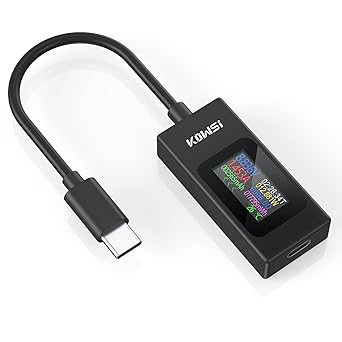 YOJOCK USB電流 電圧チェッカー 電流双方向対応Type-C USBテスター 多機能カラー大画面表示（ケーブル付きモデル）4-30V 0-6.5A