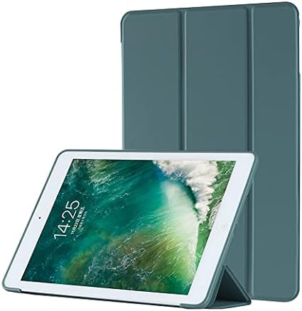 ddice iPadケース iPad 第5・6世代 9.7 inch 手帳型 アイパッドカバー シンプル ブック型カバー 三つ折りスタンド 耐衝撃カバー ケース カバー おしゃれ アイパッド iPadカバー 無h 第5・6世代, グリーン)