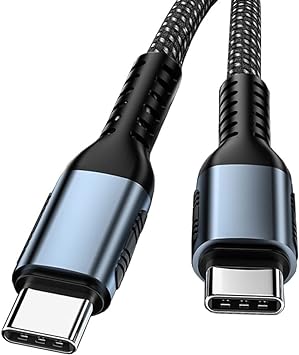 USB-C & USB-C ケーブル 1.5M Type-c ケーブル PD対応 100W/5A急速充電 E-Markチップ搭載 超高耐久ナイロン タイプc ケーブル MacBook Pro/Air、iPad pe c機種対応 (1.5M)