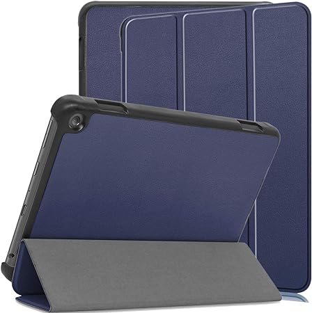 【2020年発売 第10世代】 Amazon Kindle Fire 8 2020/ HD 8 Plus 専用の ケースカバー スタンド機能付き 保護ケース 強力な磁石 薄型 超軽量 全面保護型 対応 Firekin (Dark blue)