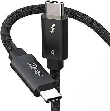 Thunderbolt 4 ケーブル ブラック 1.2m 240W急速充電 8K対応 40 Gbps データ転送 Type-C &Type-C ケーブル USB-C & USB-C MacBook/iPad/Aone15など対応(1.2m）