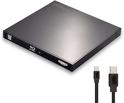 ロジテック ポータブル ブルーレイドライブ 外付け 動画 再生 データ 保存 ソフト付き USB-C Type-C USB-A Type-A M-Disc BDXL 4K Ultra HD BD再生 LBD-LPWAWU3CSDB