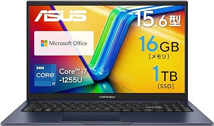 ASUS ノートパソコン Vivobook 15 15.6インチ 第12世代 Core i7-1255U メモリ16GB SSD1TB MS Office搭載 Windows11X1504ZA-I7161WS