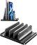 VAYDEERノートパソコンスタンド 縦置きノートpc スタンド 3台収納 ホルダー幅調整可能 ABS樹脂製 for タブレット/ipad/Surface/MacBook Pro Air 縦置き用 -ブラック