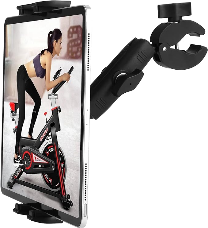 トレッドミルタブレットIpadスタンド自転車ハンドルスタンドダイナミック自転車向けElliptical Spin Bike Pelotonベビーカー4-13インチ電子機器 iPad Pro 12.9 Air Maxy Tabs iPhone