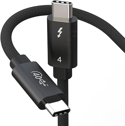 Thunderbolt 4 ケーブル 240W急速充電 8K対応 40 Gbps データ転送 Type-C&Type-C ケーブル USB-C & USB-C MacBook/iPad/Air/iphone15など対応(1.5m ブラック)