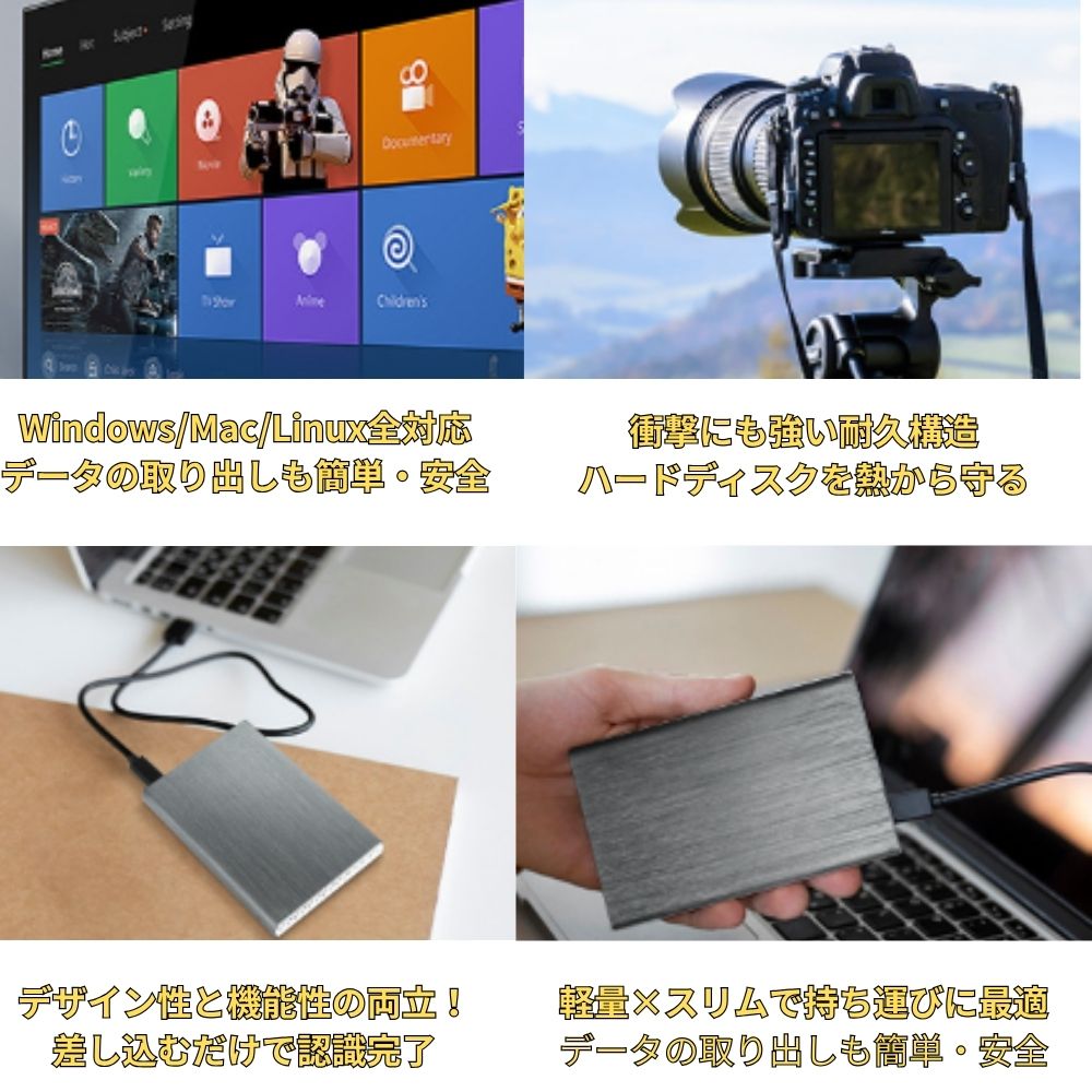 2.5インチ hdd ケース ケース ssd っsd 外付け アルミ ハードディスク USB3.1 Gen.2対 ボディ 高速転送 5Gbps 放熱性 空気循環 ネジ固定 Windows Linux Mac 自動認識 SSD対応 USB3.0互換 USB2.0対応 USB3.1 5Gbps 高速データ転送 コンパクト - Image 2