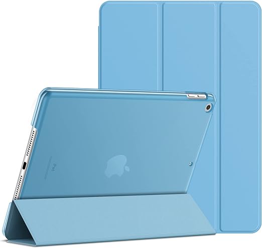 JEDirect iPad 9/8/7 ケース (10.2インチ 2021/2020/2019モデル 第9/8/7世代用) ケース 三つ折りスタンド 耐衝撃カバー オートウェイクアップ/スリープ機能 (ブルー)