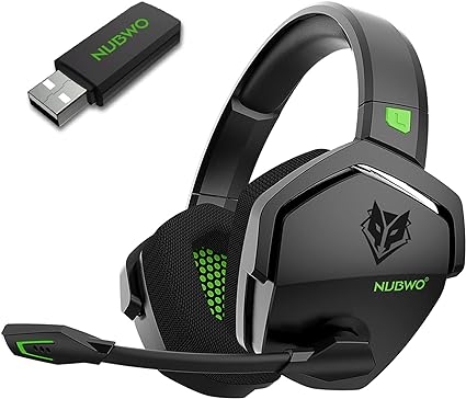 NUBWO ゲーミングヘッドセット マイク付き 2.4G USB 無線 有線 騒音抑制 ミュート機能付き ワイヤレスヘッドホン 50MMドライバー低遅延 100時間連続使用 PS5 PS4 PC スマホ Switch Xbox 対応