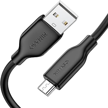 NIMASO Micro USB ケーブル 0.3m ブラック マイクロ アンドロイド充電ケーブル 【シリコン素材 断線防止 USB 2.0 2.4A急速充電】 Xperia Galaxy Nexus HUバイス対応 NCA23C642