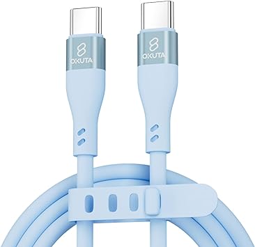 USB-C & USB-C ケーブル 絡まないケーブル 65W 結束バンド付き USB PD対応 シリコン素材採用 Galaxy iPad Pro MacBook Pro/Air 各種対応