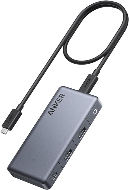 Anker 343 USB-C nu (7-in-1, Dual 4K HDMI) 100W USB PDΉ 4K HDMI 2ʏo 50cm EP[u 5Gbps f[^] USB-C USB-A|[g