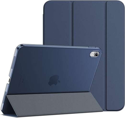 JEDirect iPad 10 ケース（10.9インチ、2022モデル、第10世代用）スリムスタンドハードバック ウェイクアップ/オートスリープ機能付き タブレットカバー (ディープネイビー)