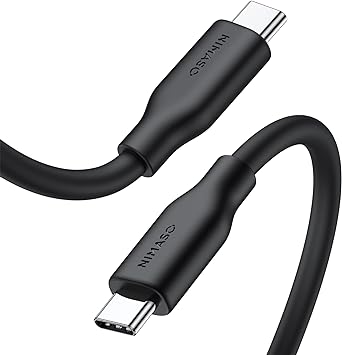 NIMASO USB-C & USB-C ケーブル 100W シリコン素材採用 USB PD対応 5A急速充電 USB2.0 タイプc ケーブル iPhone 15/15 Pro/15 Promax/iPad ケーブル NCA23D665