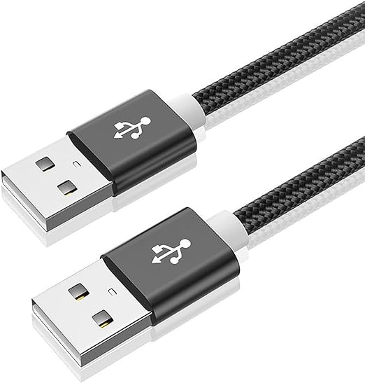 1M USB 3.0ケーブル オスオス a-aタイプ 両端 コード 5Gbps 高速転送 アルミシェルとナイロン編み HDD、TV Box、カメラ、DVDプレーヤー、プリンタ、モデムなどと互換性あり