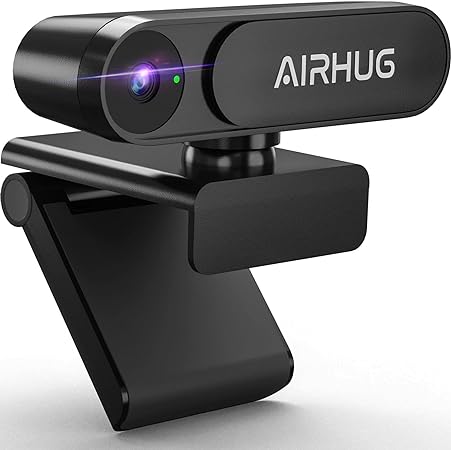 AIRHUG WEBカメラ 2K マイクなし HD ウェブカメラ 500万画素 30FPS 78°広角 自動光補正 プラグアンドプレイ 盗撮防止 プライバシーシャッター付き プライバシーを守る クリップ/スタンオ通話/ネット授業(ブラック)