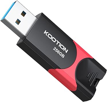 KOOTION USBメモリ 256GB USB 3.0 (USB 3.2 Gen 1)スライド式 PS4動作確認済 メモリースティック フラッシュメモリ 読取最大110MB/秒 ブラック