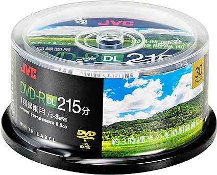 ビクター(VICTOR) JVC 1回録画用 DVD-R DL 215分 片面2層 2-8倍速 30枚 ホワイトディスク VHR21HP30SC2