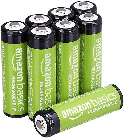 Amazon Basics 8-Pack AA Rechargeable Batteries, Performance 2,000 mAh Battery, Pre-Charged, Recharge up to 1000x