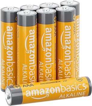 Amazon Basics 8 Pack AAA High-Performance Alkaline Batteries, 10-Year Shelf Life, Easy to Open Value Pack